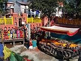 Kathmandu Valley 1 Budhanikantha 4 Pilgrims Near Sleeping Vishnu Statue Hindu pilgrims line up to watch the Hindu priests perform a ceremony around 9am at Budhanilkantha Narayan (Sleeping Vishnu).